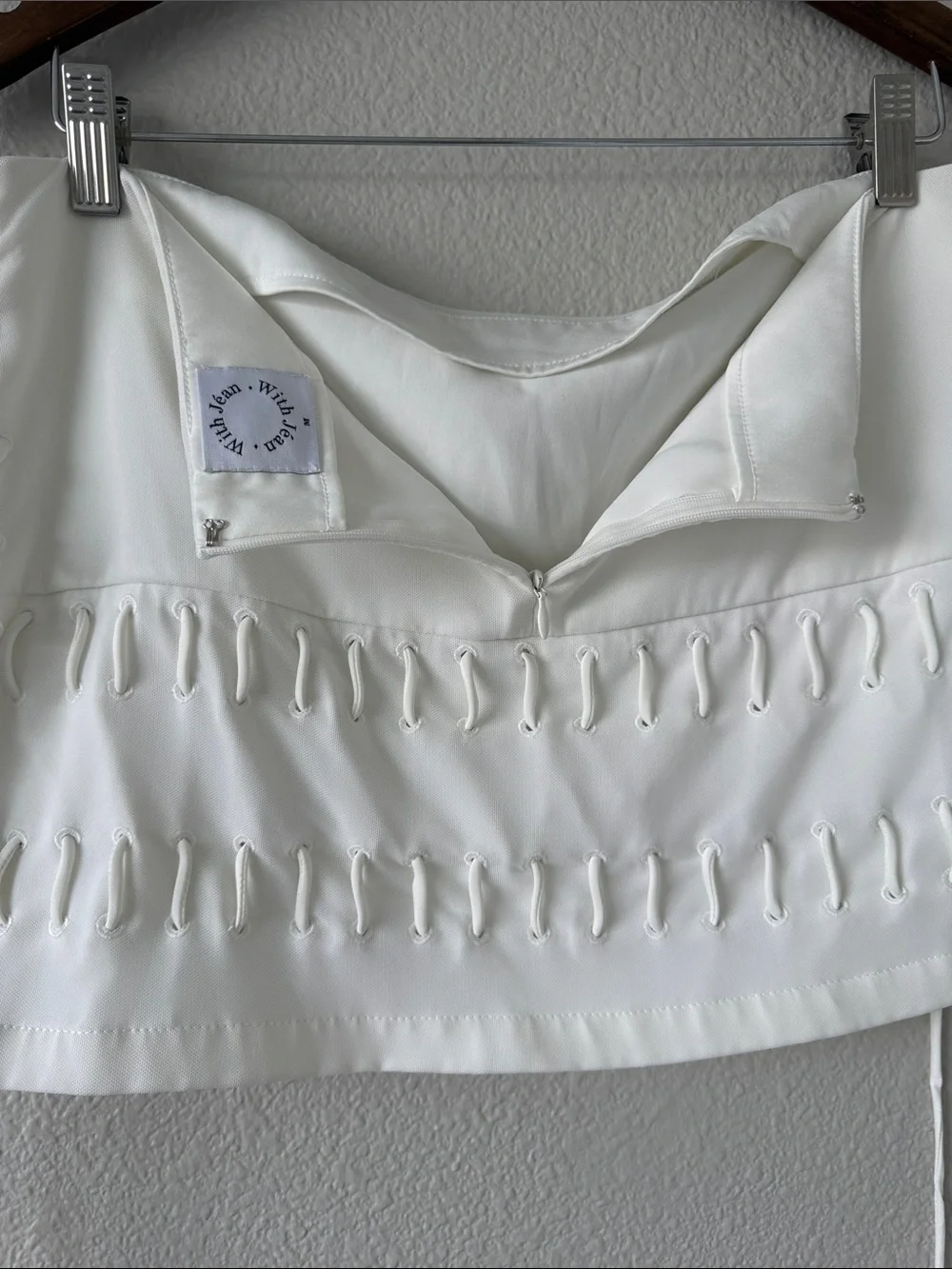 With Jéan White‎ Clement Lace up Side Tie Mini Skirt Medium